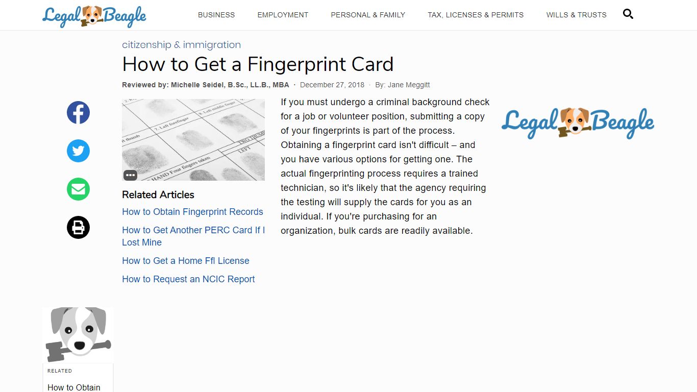 How to Get a Fingerprint Card | Legal Beagle